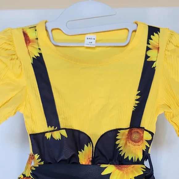 SHEIN Yellow and Black Sunflower Dress - Picture 3 of 7